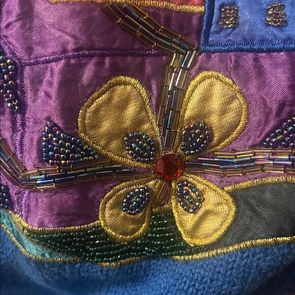 VTG 80s Xmas Christmas Sweater Shoulder Pads Holiday P2P:23” L:29.5” - Picture 13 of 14